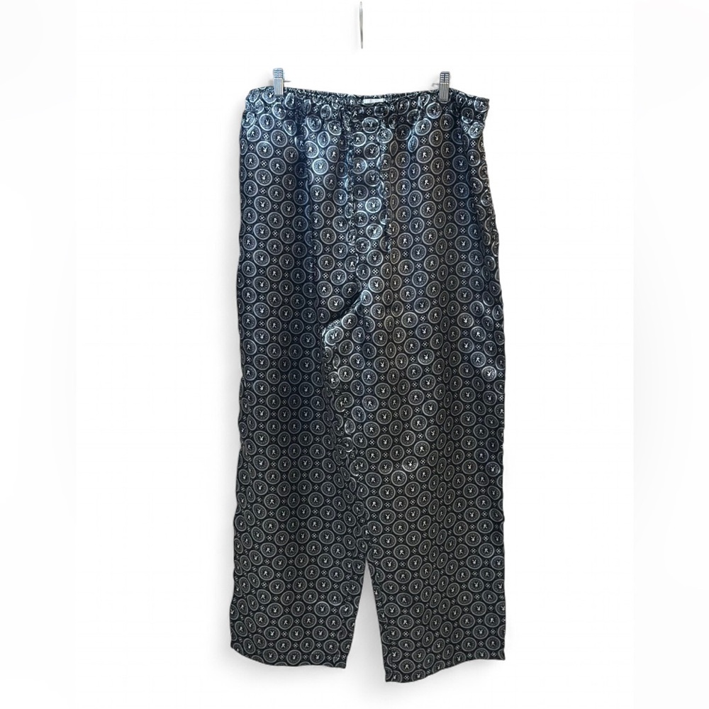 Playboy‎ Vintage 90s Satin Lounge Pajama Pants Bunny Print size XL
